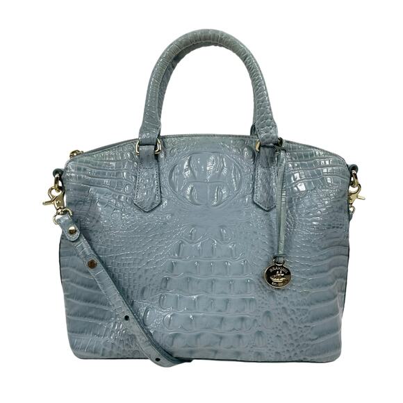 Brahmin Duxbury Satchel Bag Melborne Sky Blue Croc Embossed - Picture 1 of 10